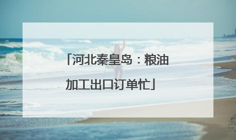 河北秦皇岛：粮油加工出口订单忙